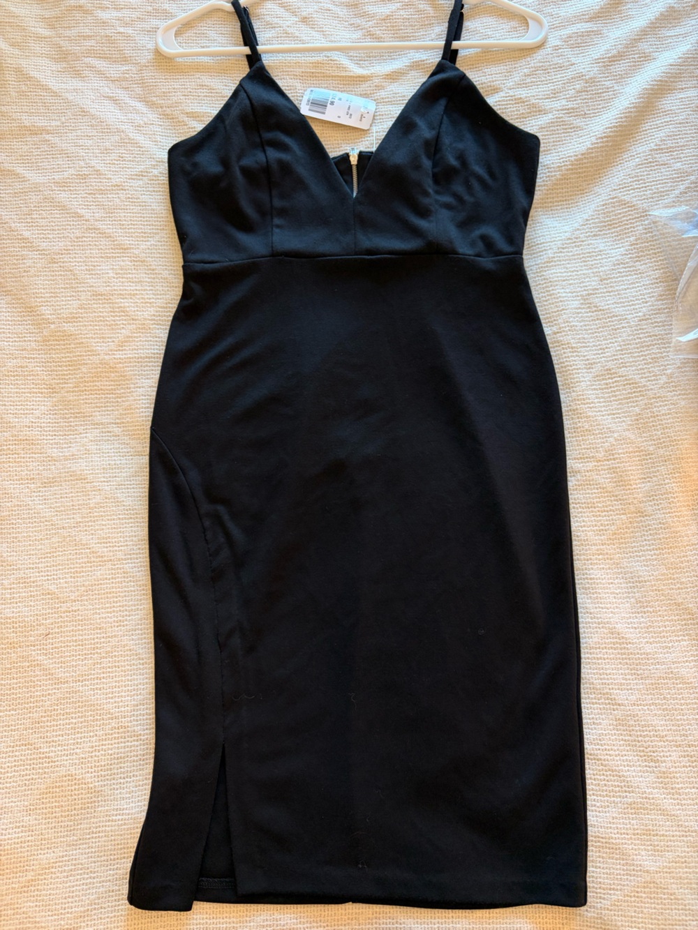NWT Forever 21 Black Sweetheart Neck Bodycon Mini Dress Size Medium M Zip